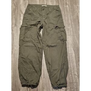 Levi's 94 Baggy Cargo Pants Womens Green Cinch Hems Measure 32x31 90s Y2K Style